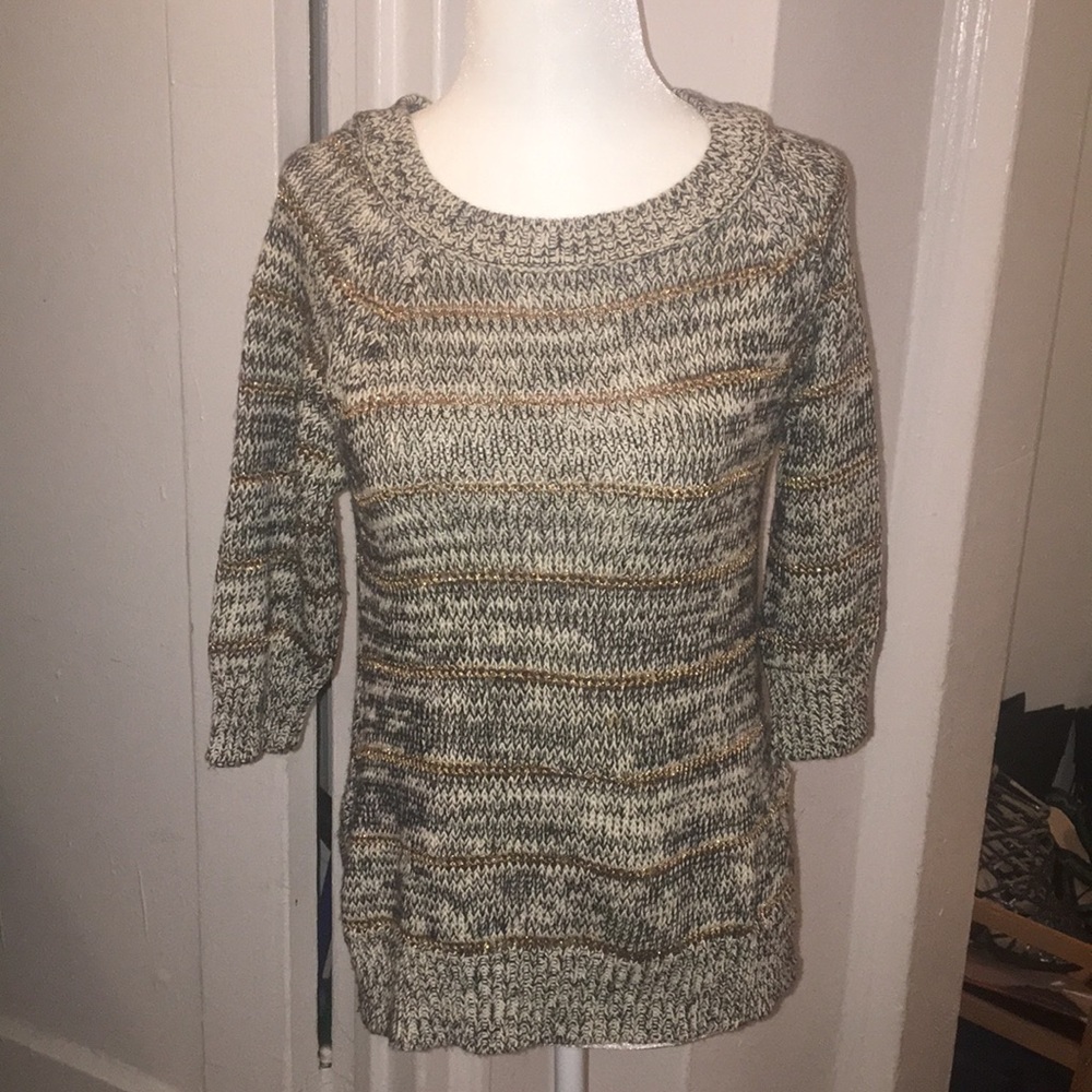 Zara knit lurex tweed sweater